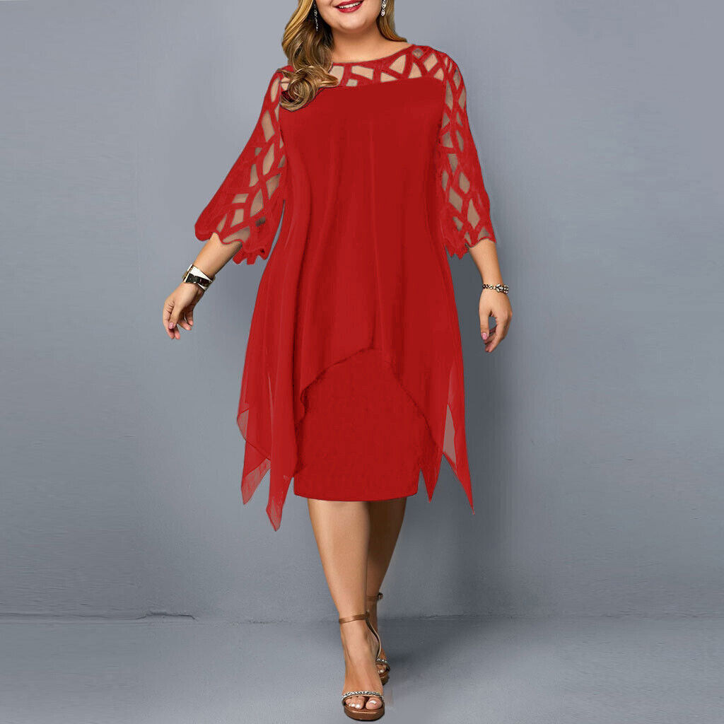 Women's Elegant Dress in Midi for Plus Sizes (7)