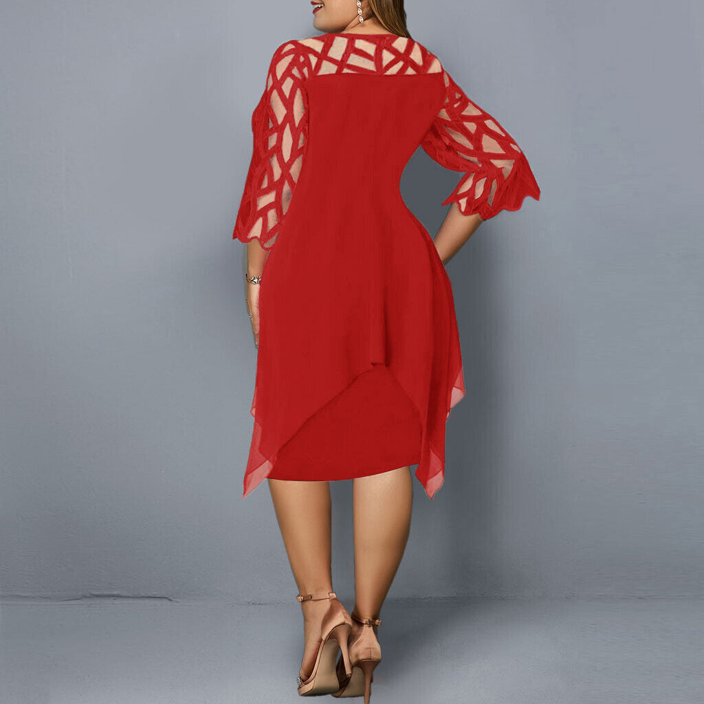 Women's Elegant Dress in Midi for Plus Sizes (8)