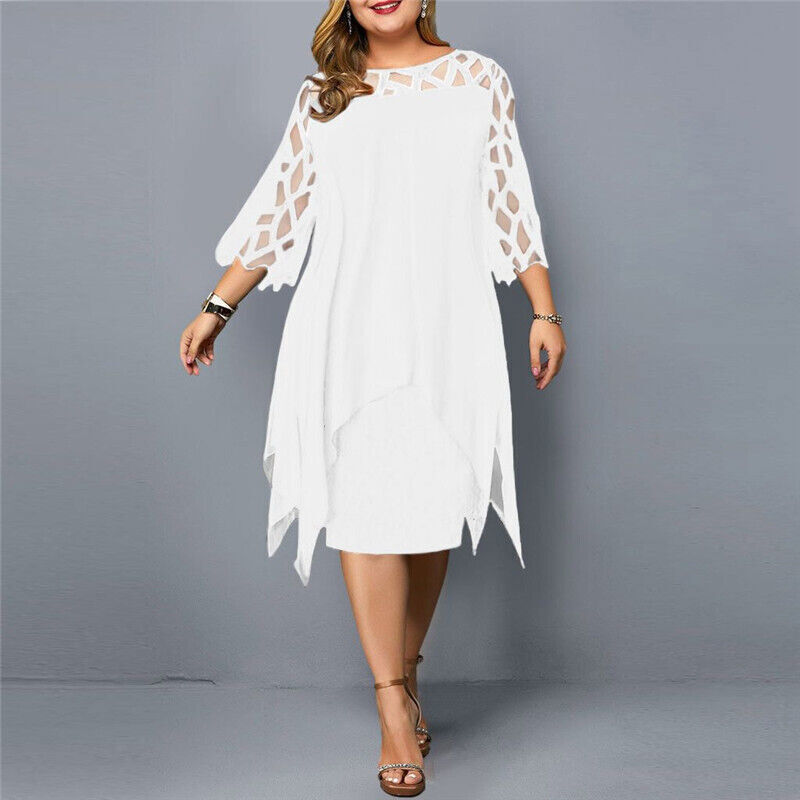 Women's Elegant Dress in Midi for Plus Sizes (9)