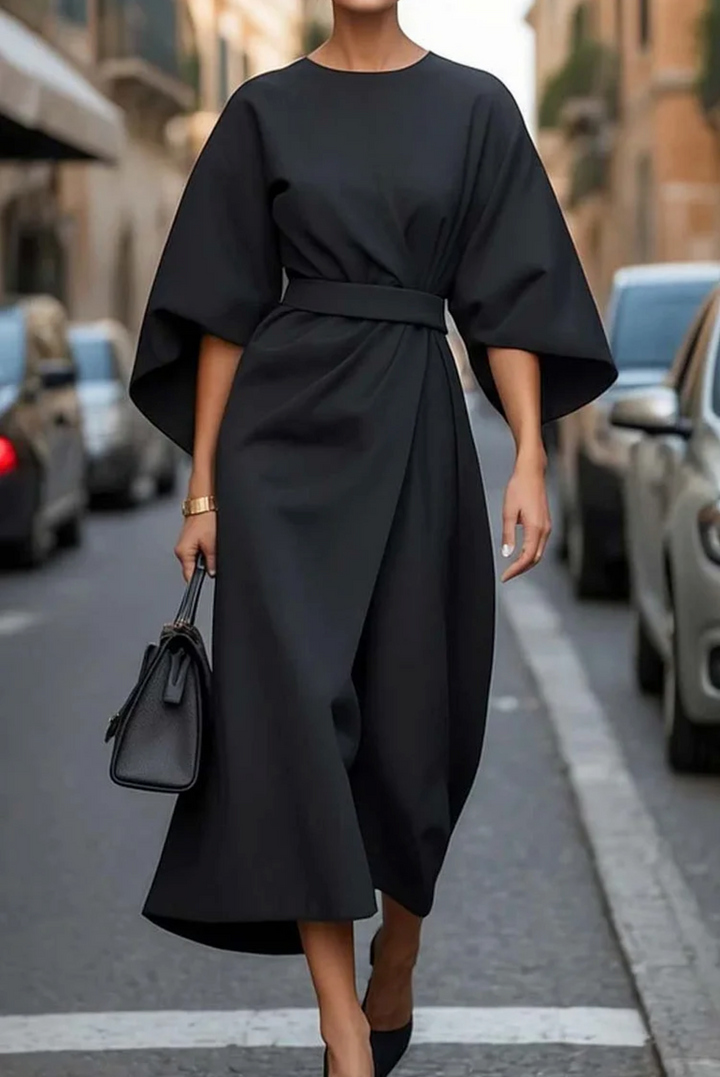 Women's Elegant Evening Dress with Voluminous Sleeves