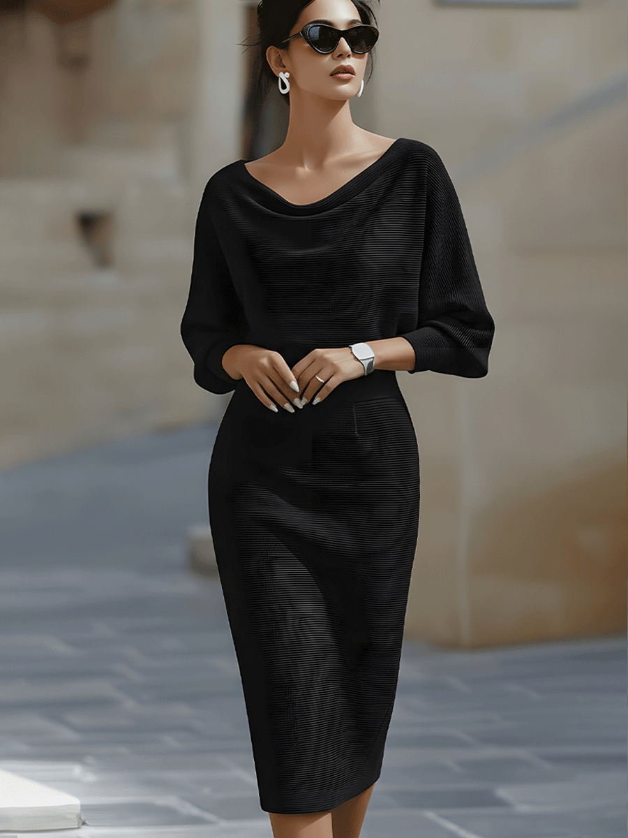 Women's Elegant Fall Wedding Guest Midi Dress (2)