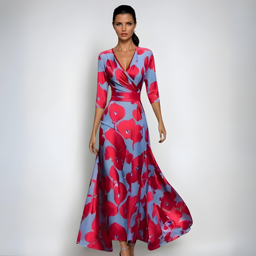 Women's Elegant Floral Long Evening Dress