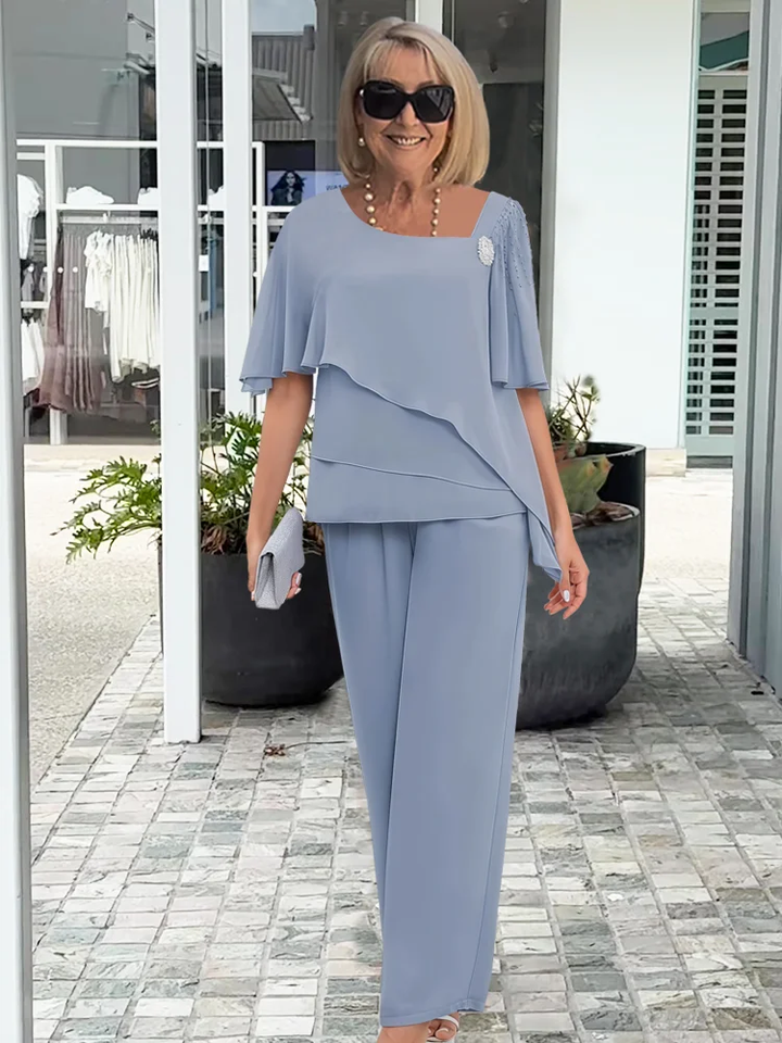 Women's elegant flowing set in Blue