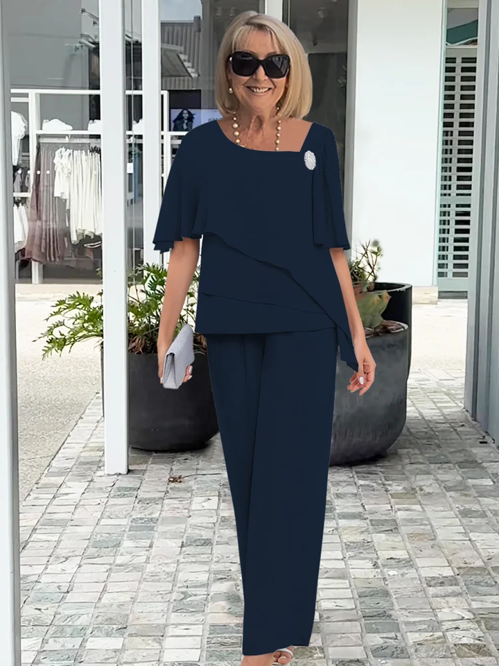Women's elegant flowing set in Navy