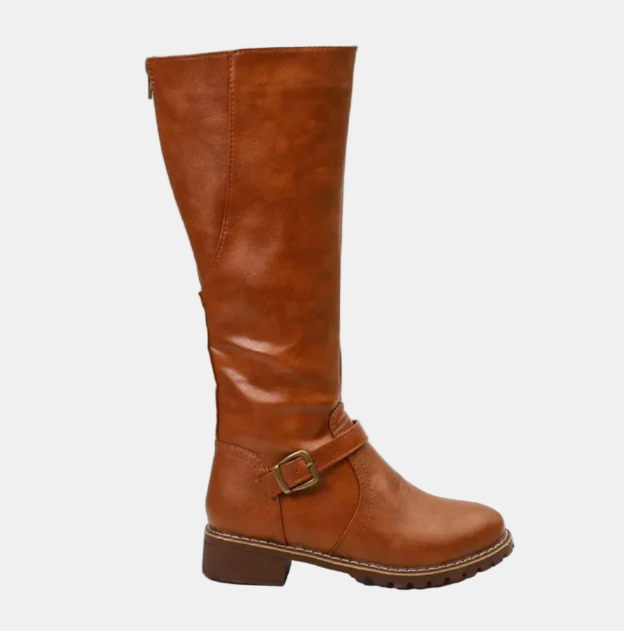 Women's Elegant Knee-High Boots with Slim Design in Brown 3