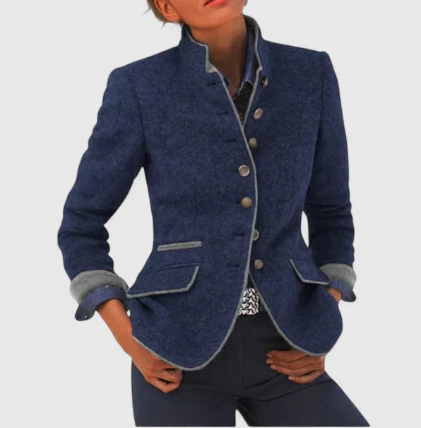 Women's Elegant Knit Cardigan for Business in Blue