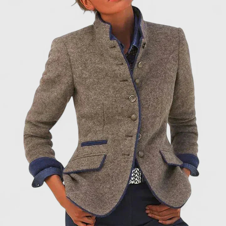 Women's Elegant Knit Cardigan for Business in Karamell