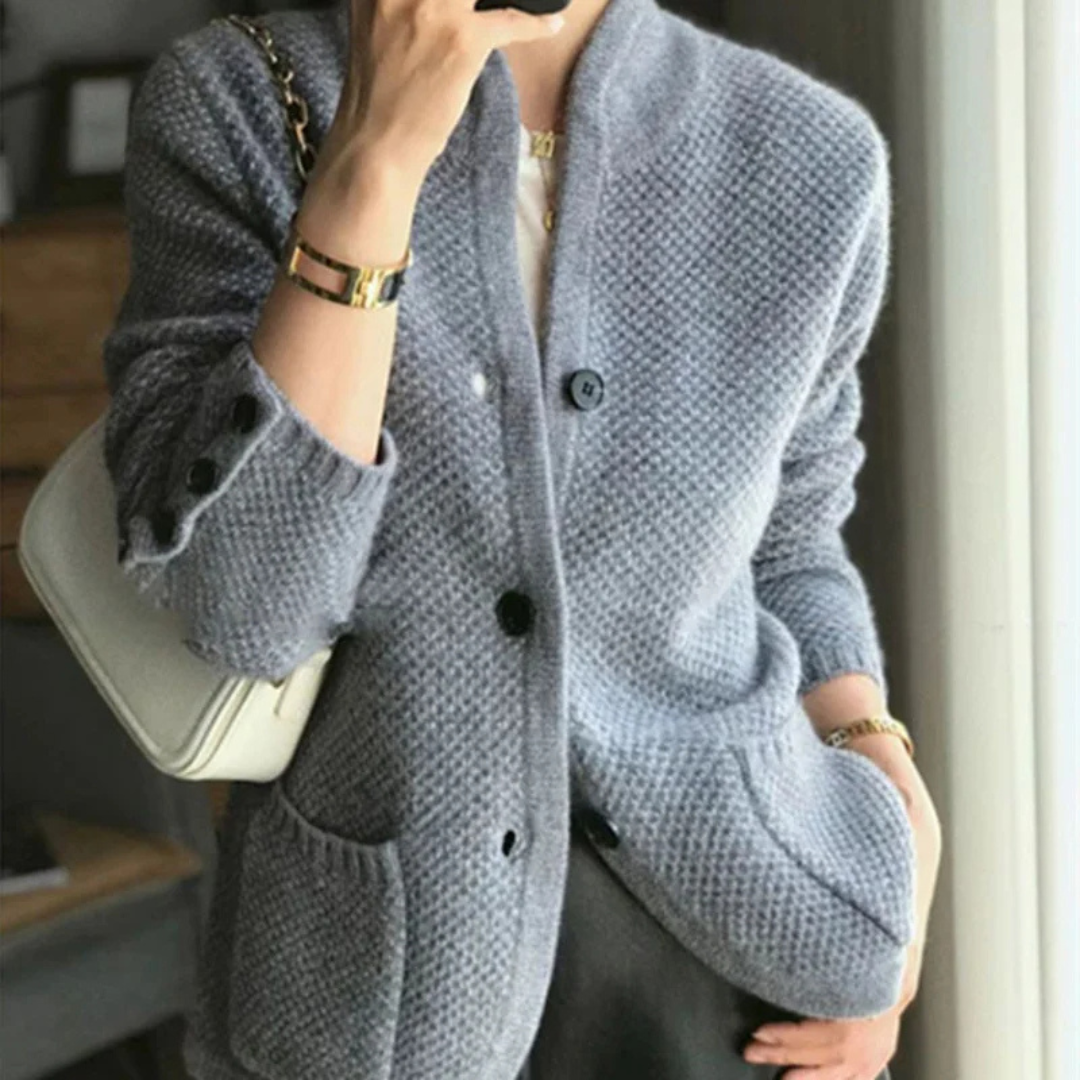 Women's Elegant Layering Cardigan Sweater in Blue