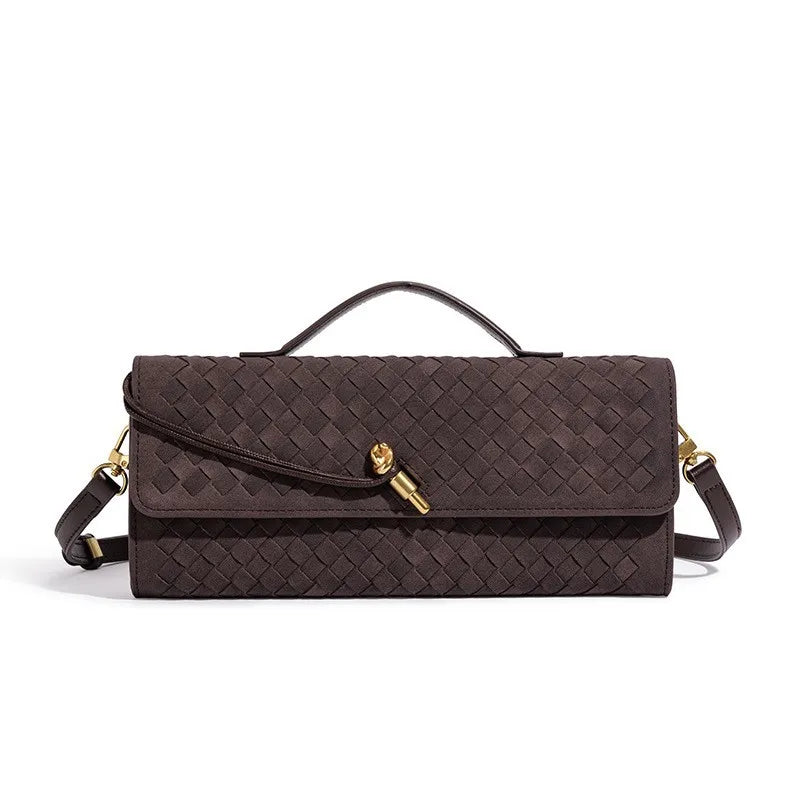Women's Elegant Leather Tote with Polished Hardware in Coffee