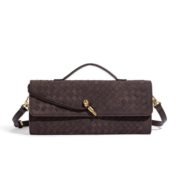 Women's Elegant Leather Tote with Polished Hardware in Coffee