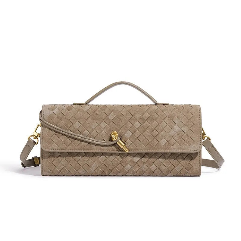 Women's Elegant Leather Tote with Polished Hardware in Khaki