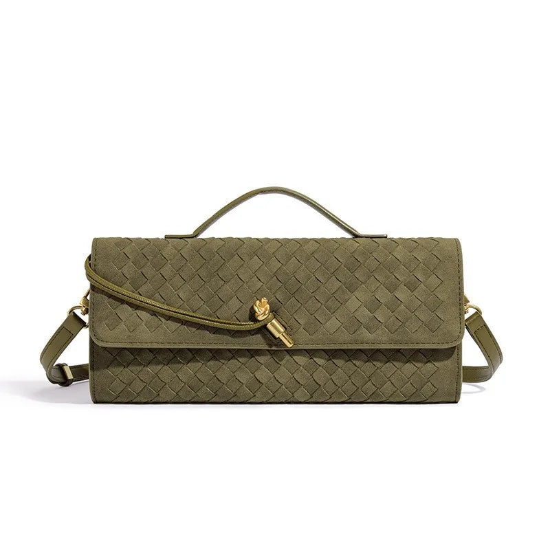 Women's Elegant Leather Tote with Polished Hardware in Olive
