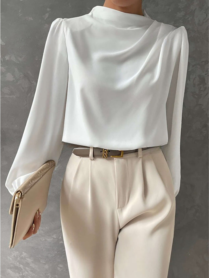 Women's Elegant Long-Sleeve Blouse for Summer in White