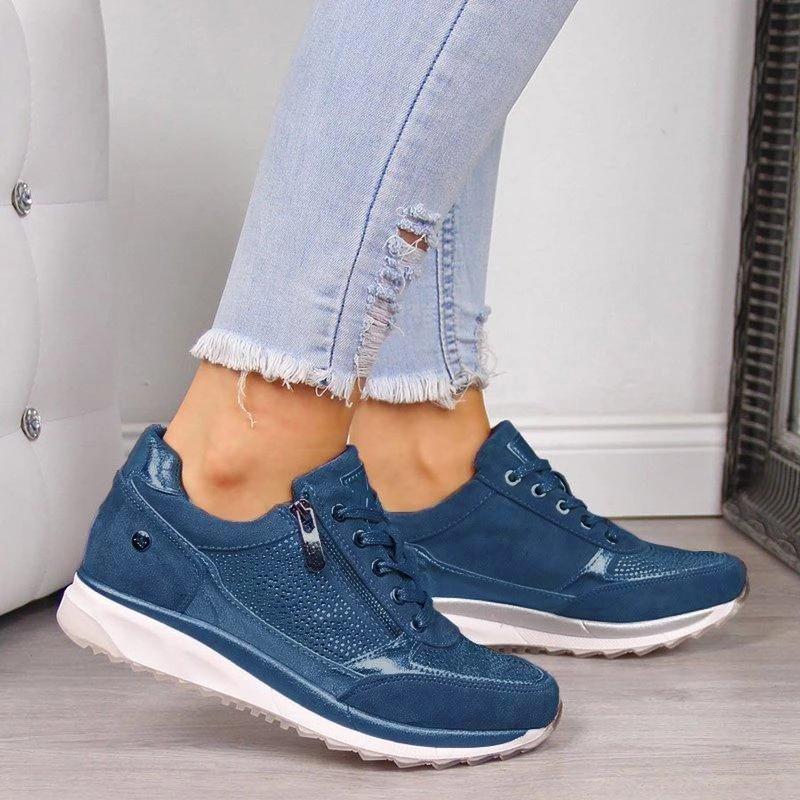 Women's Elegant Orthopedic Support Sneakers in Blue