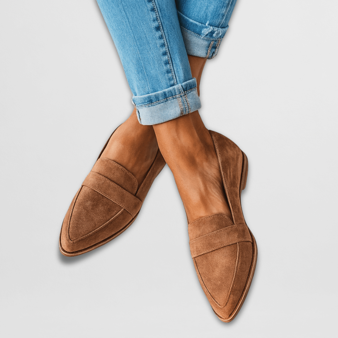 Women's Elegant Pointed Loafer for Spring in Khaki
