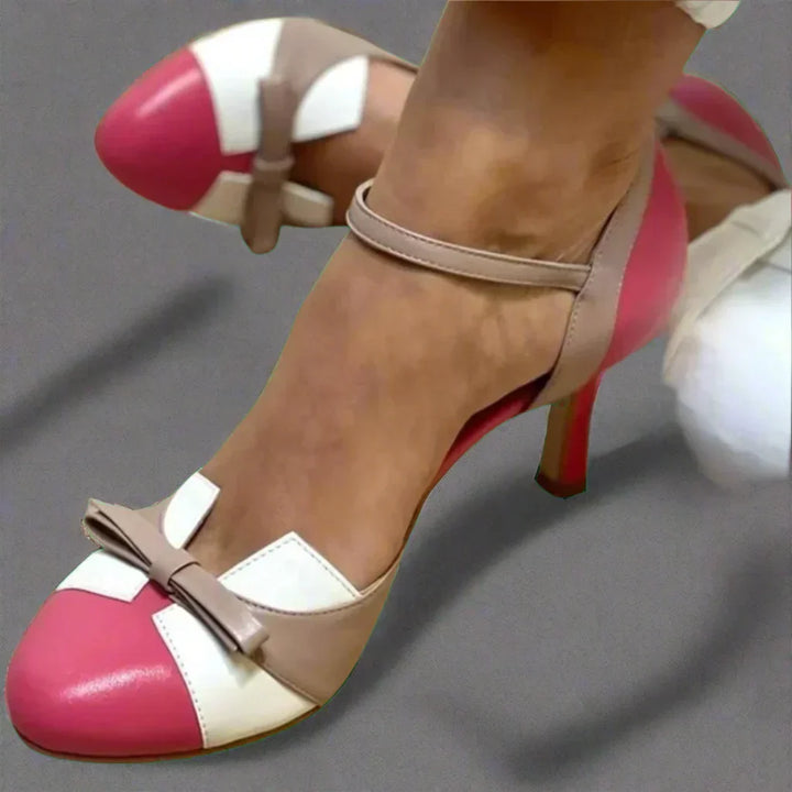 Women's Elegant Pump with Bow Strap in Pink