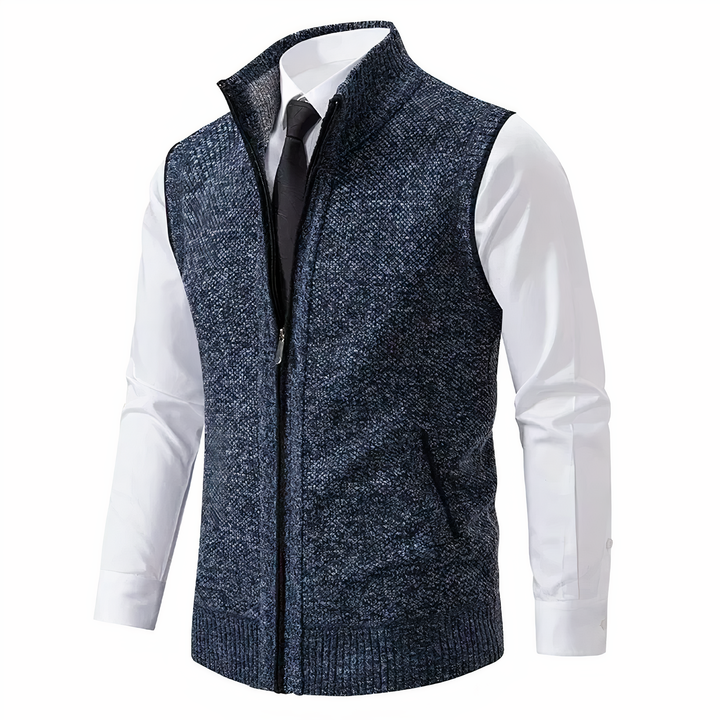 Women's Elegant Sleeveless Fleece Vest in Blue