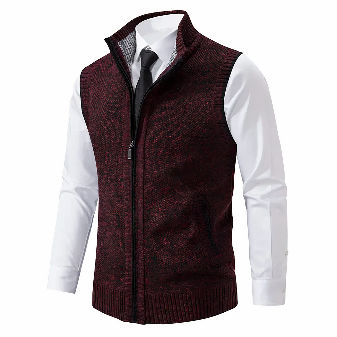 Women's Elegant Sleeveless Fleece Vest in Red