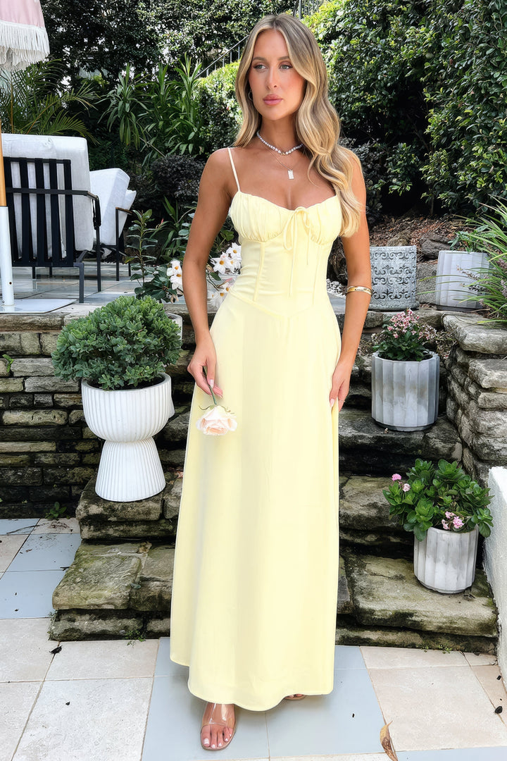 Women's Elegant Summer Dress Maxi in Żółty 3