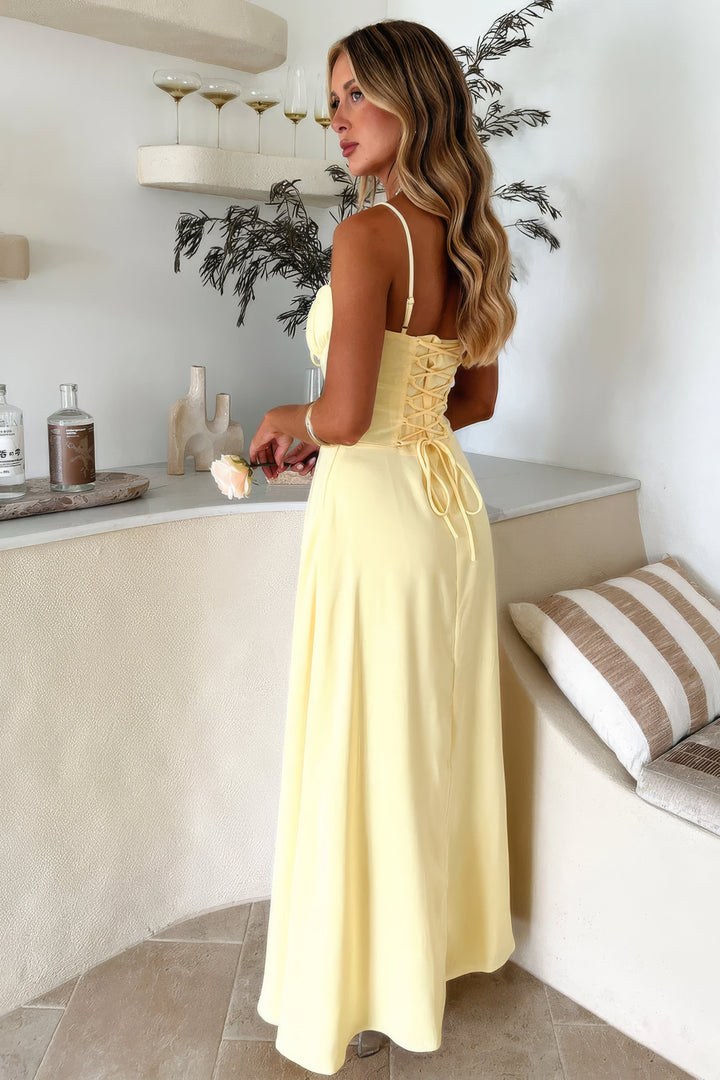 Women's Elegant Summer Dress Maxi in Żółty 5