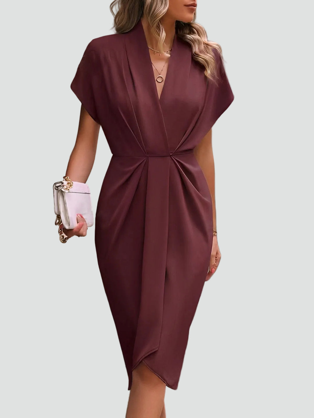 Women's Elegant Summer Wrap Midi Dress (6)
