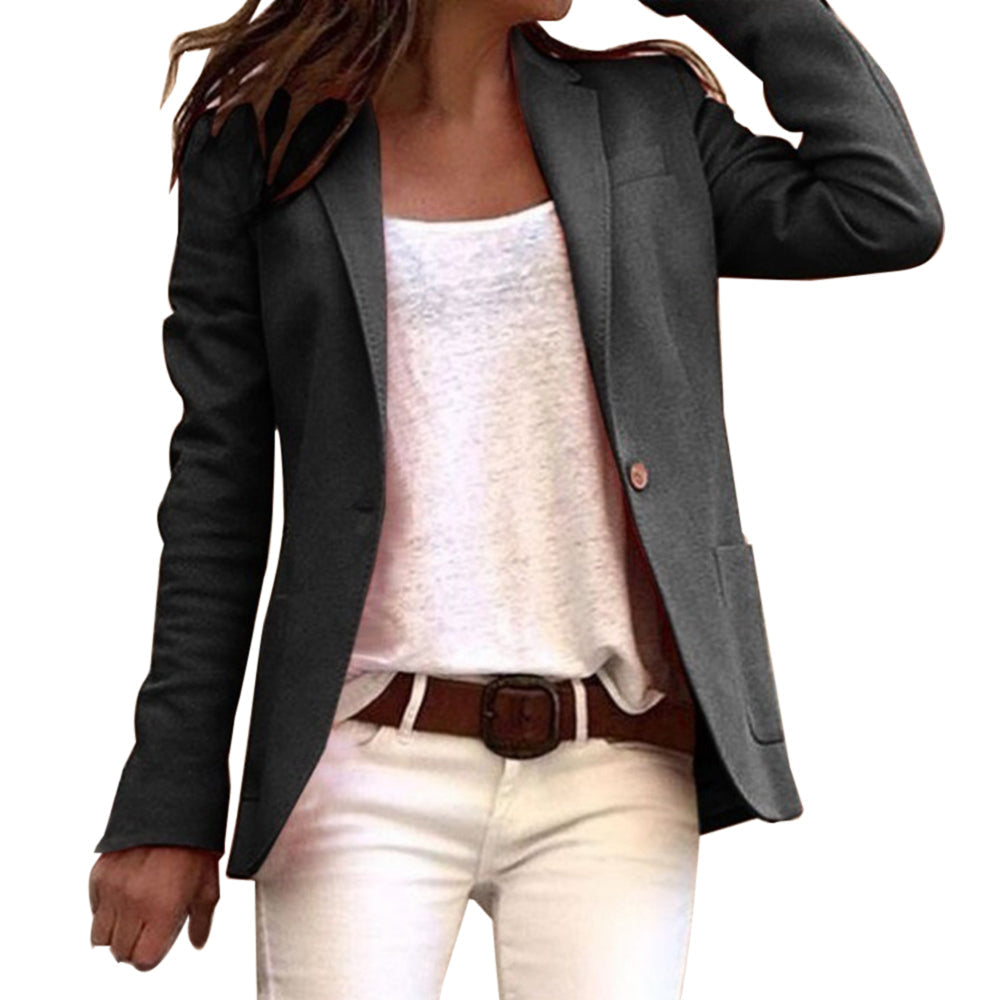 Women's Elegant Tailored Blazer for Work in Black