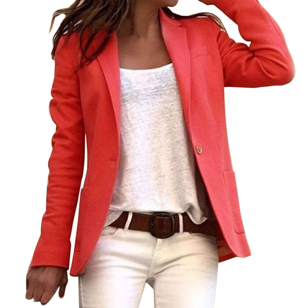 Women's Elegant Tailored Blazer for Work in Red