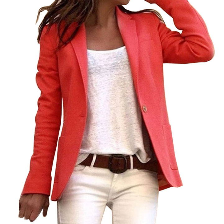 Women's Elegant Tailored Blazer for Work in Red