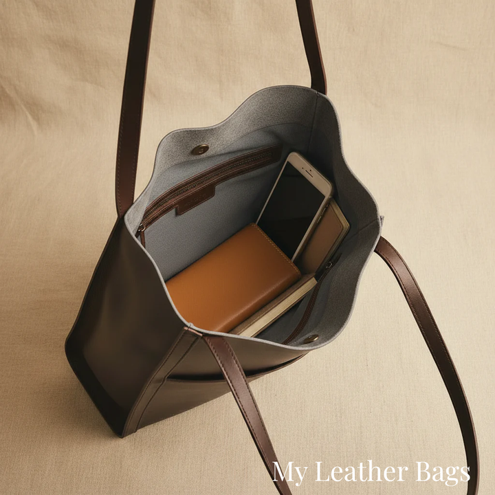 Women's Everyday Brown Vegan Leather Handbag (3)