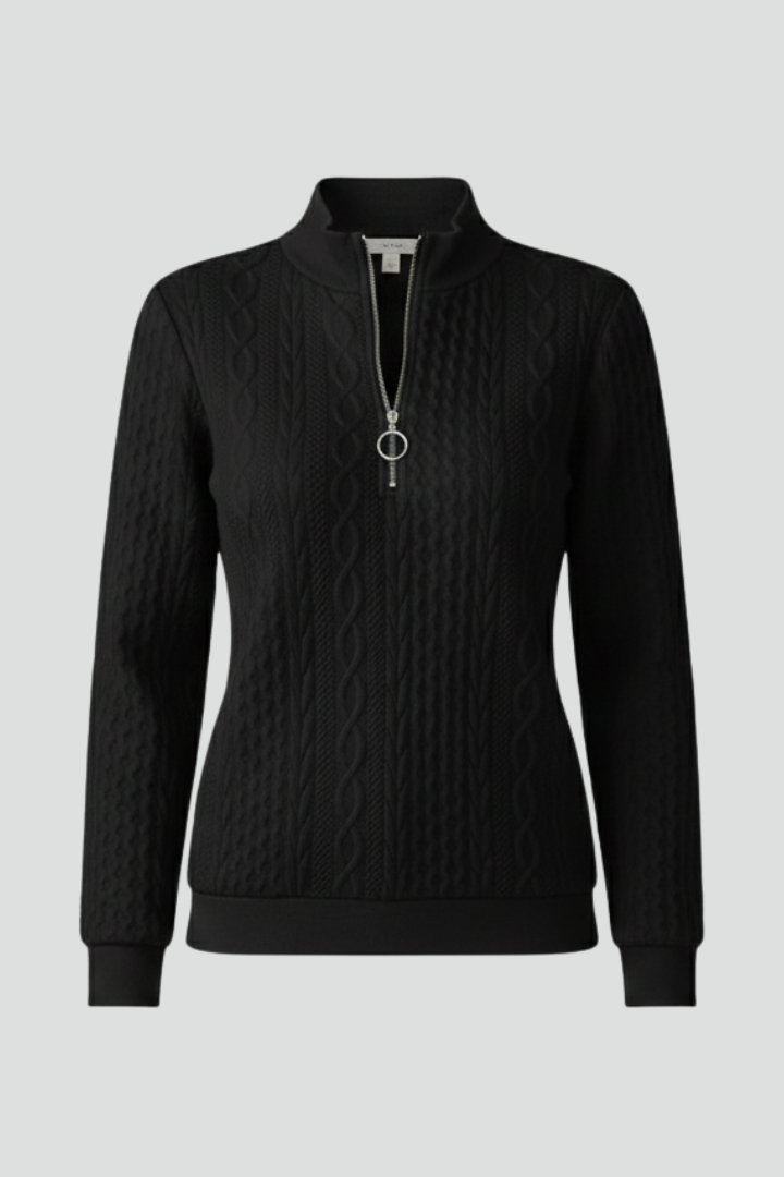 Women's Everyday Cable-Knit Zip-Neck Jumper