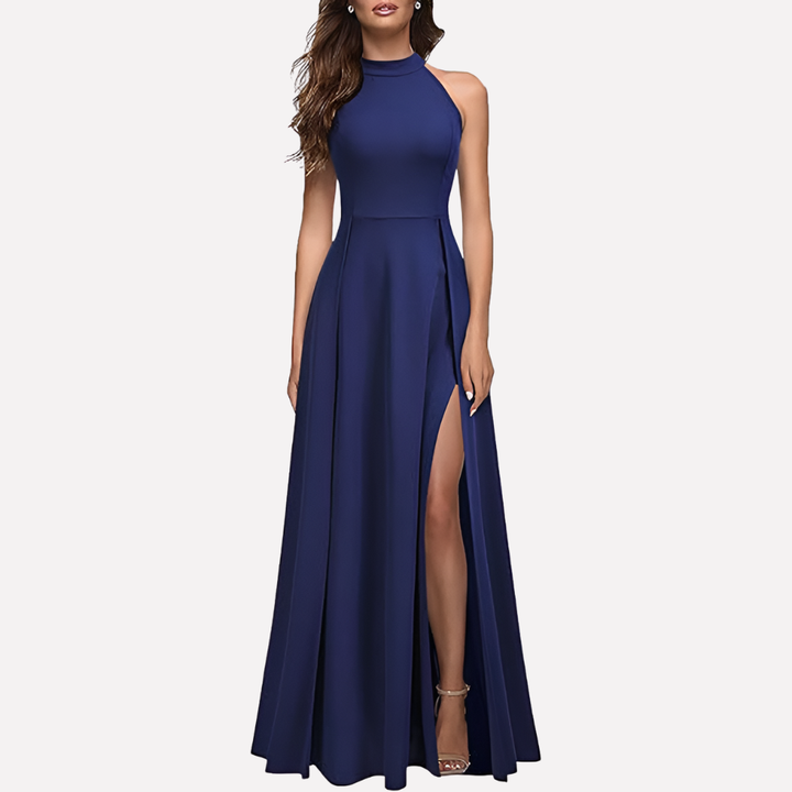 Women's Fall Wedding Guest Dress Maxi in Blue