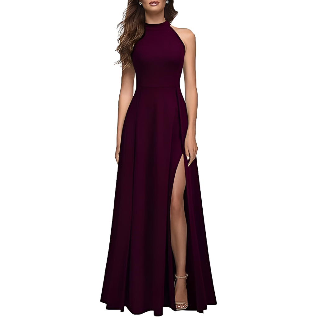 Women's Fall Wedding Guest Dress Maxi in Burgund