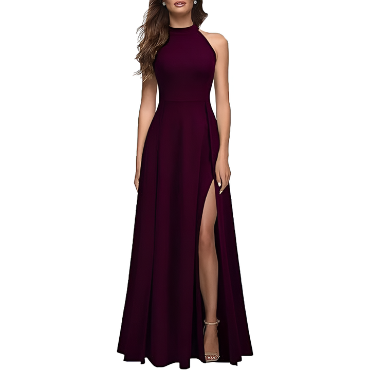 Women's Fall Wedding Guest Dress Maxi in Burgund
