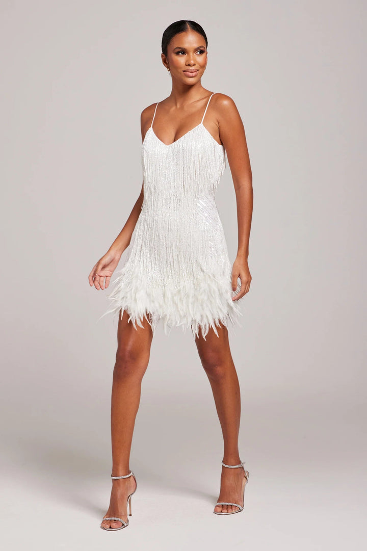 Women's Feathered Mini Christmas Party Dress (2)