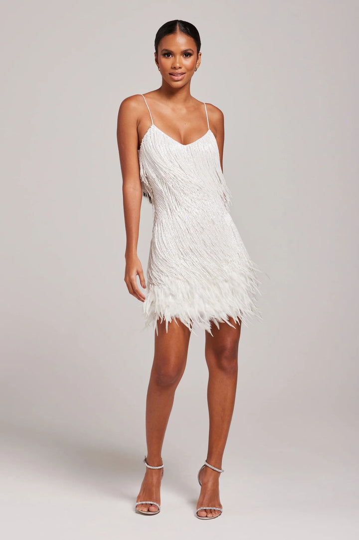 Women's Feathered Mini Christmas Party Dress (3)