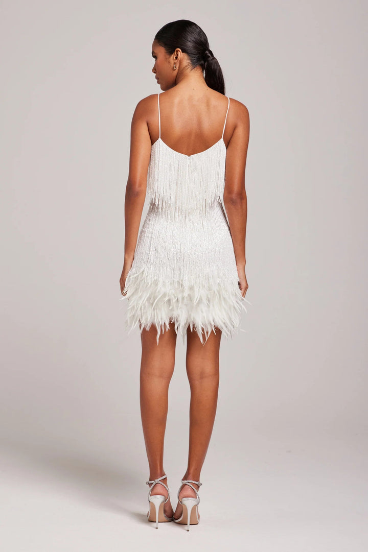 Women's Feathered Mini Christmas Party Dress (4)