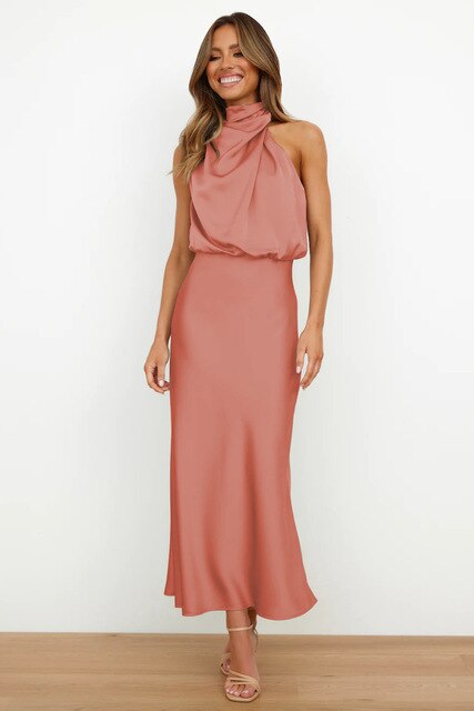 Women's Fitted Christmas Party Dress in Orange