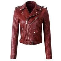 Esme | Women's Fitted Leather Jacket in Biker Style