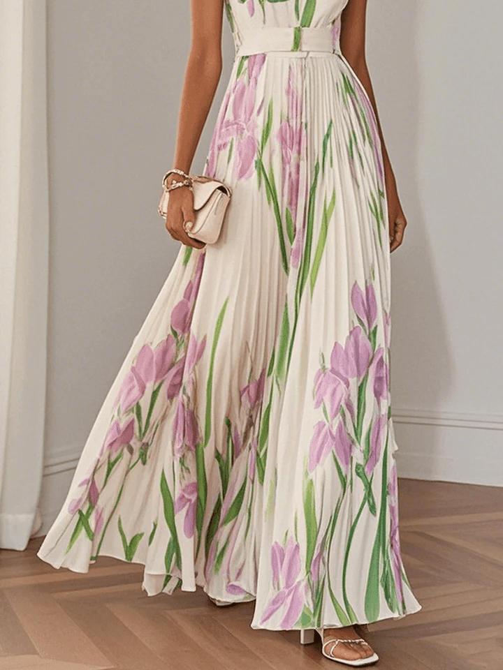 Women's Floral Chiffon Maxi Dress for Summer Wedding Guests (2)