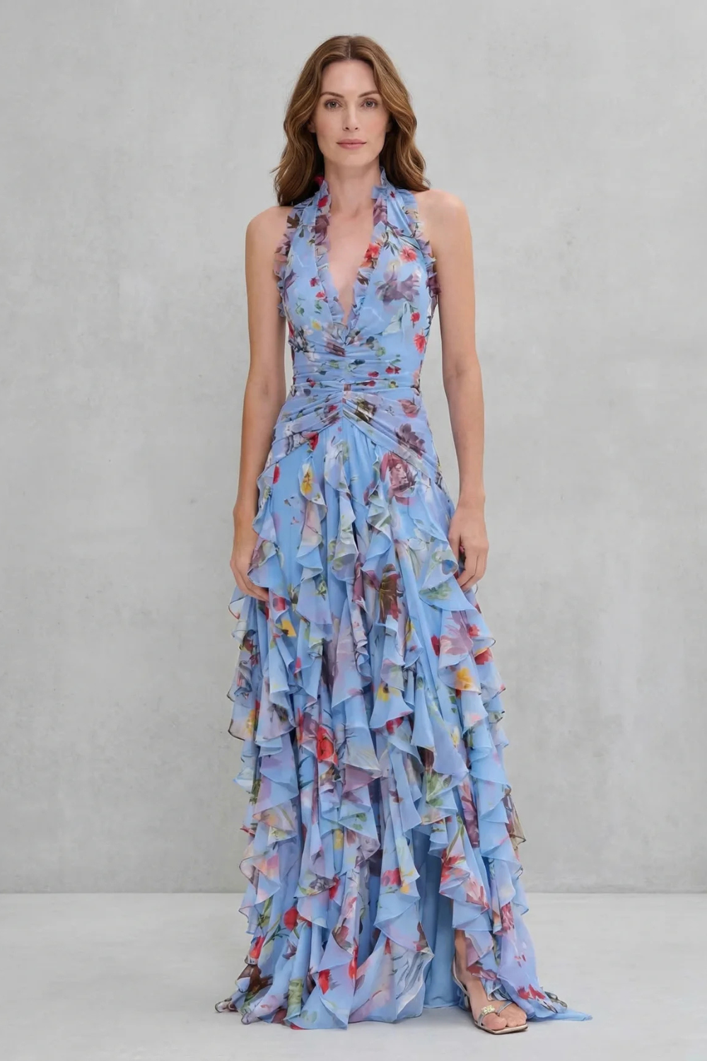 Women's Floral Halter Maxi Dress (6)