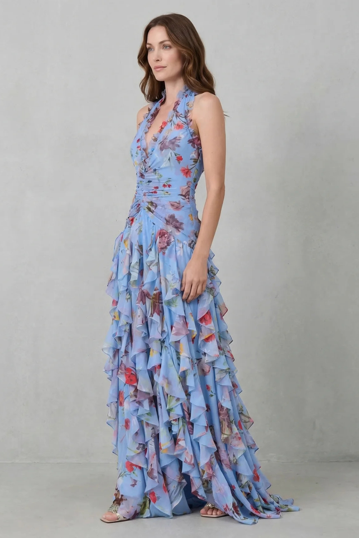 Women's Floral Halter Maxi Dress (7)
