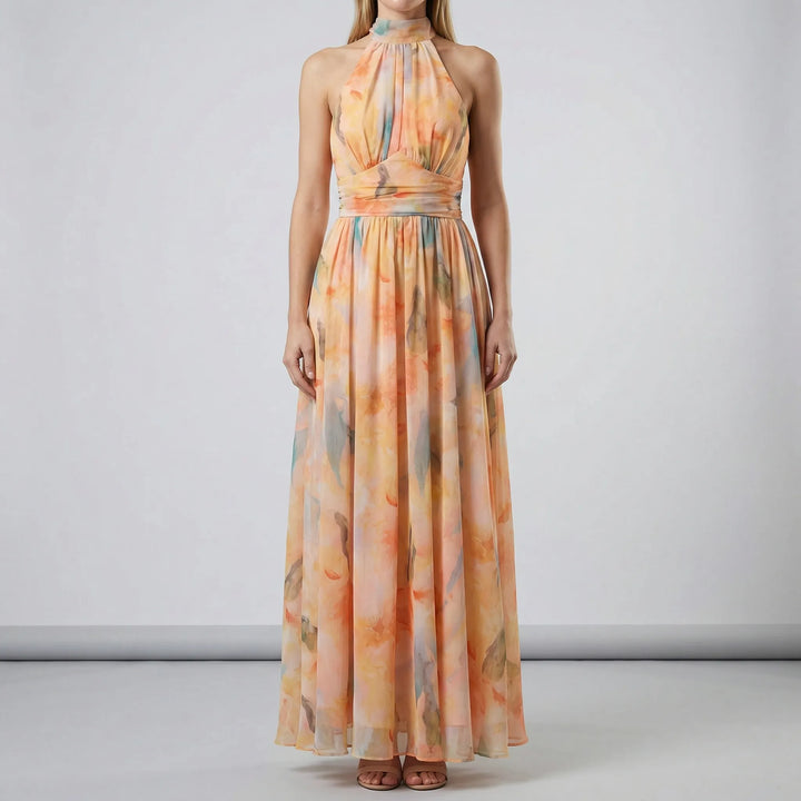 Women's Floral Halter Midi Dress (4)
