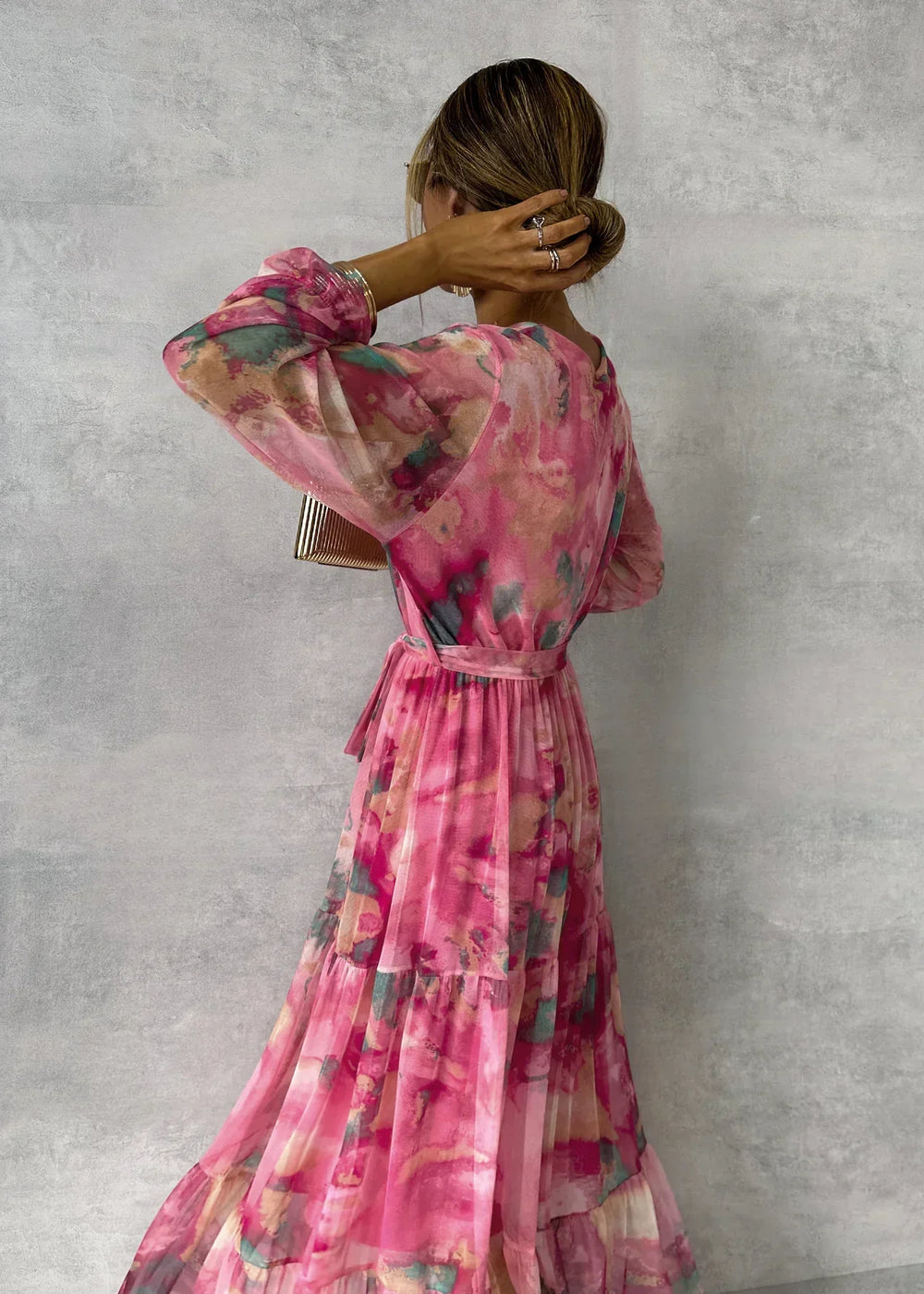 Women's Floral Maxi Party Dress (2)