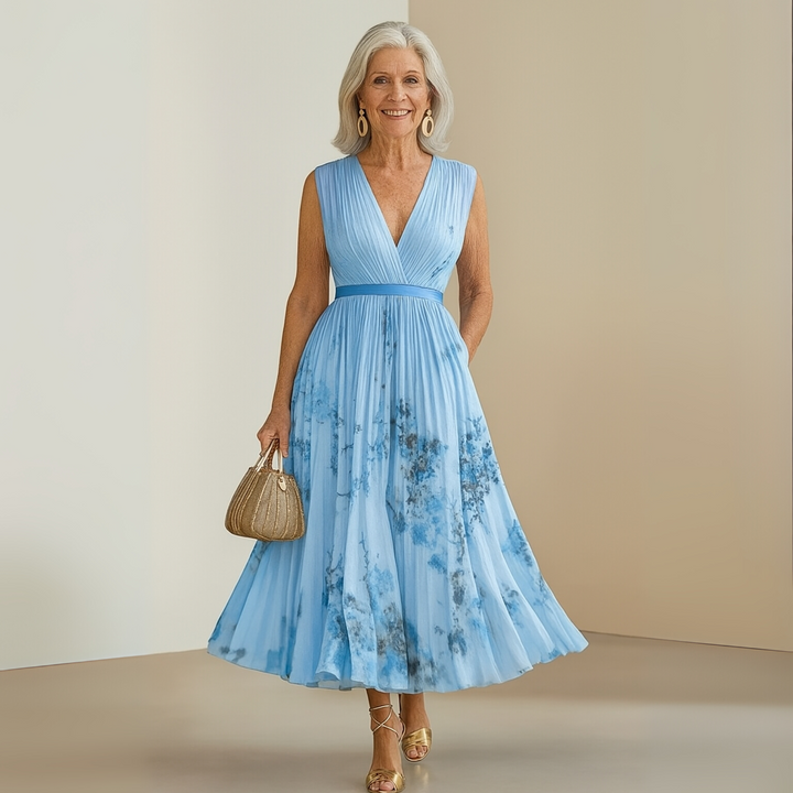 Women's Floral Maxi Summer Dress in Beige 6