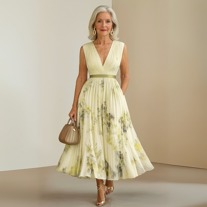 Women's Floral Maxi Summer Dress in Beige 7