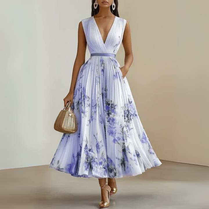 Women's Floral Maxi Summer Dress in Purple