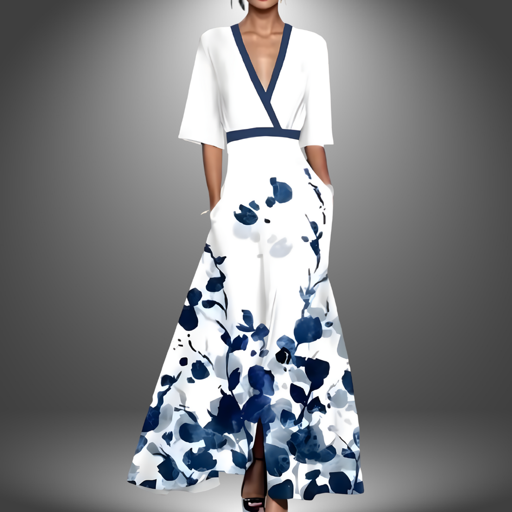 Women’s Floral Mid Length Sleeve in Blue
