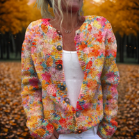 Aria | Women's Floral Print Knit Cardigan for Autumn