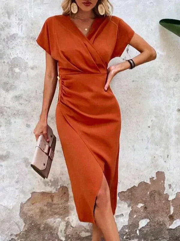 Women's Flowing Midi Dress for Wedding Guests (2)