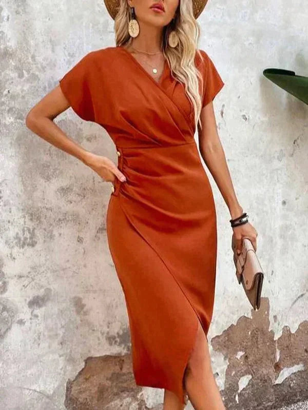 Women's Flowing Midi Dress for Wedding Guests (4)